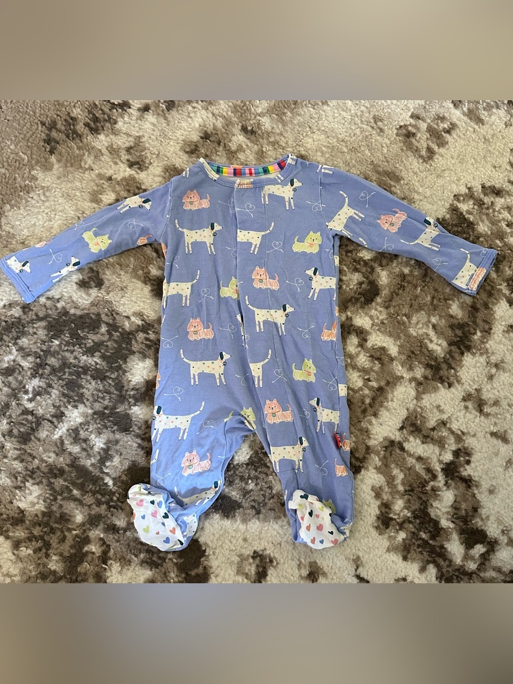 Magnetic Me Lavender Dog Print Footed One-Piece